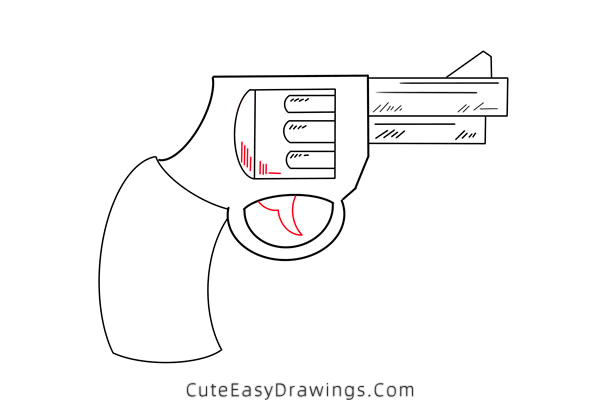 how to draw a revolver - www.cuteeasydrawings.com