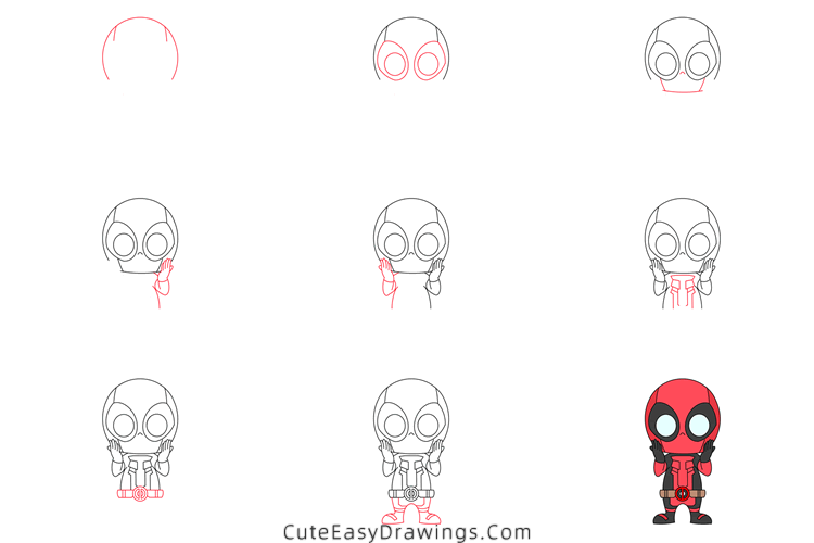 how to draw cartoon deadpool - www.cuteeasydrawings.com