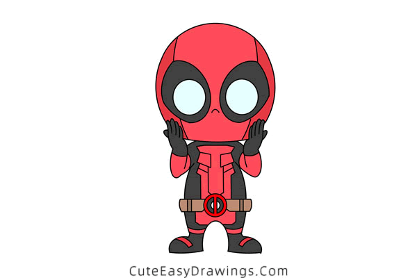 how to draw cartoon deadpool - www.cuteeasydrawings.com