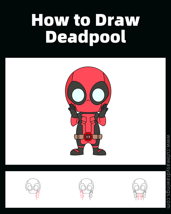 how to draw cartoon deadpool - www.cuteeasydrawings.com