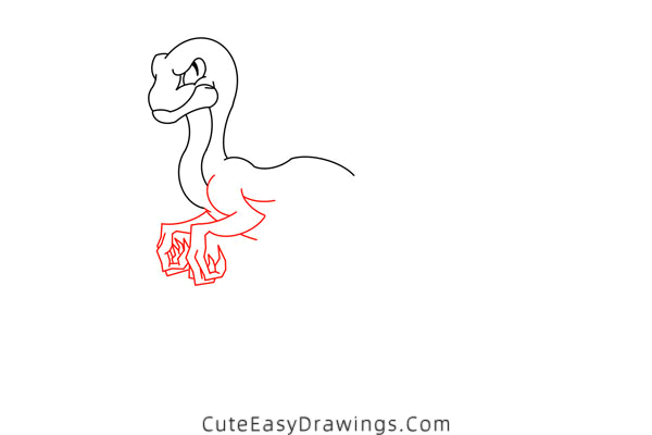 how to draw a velociraptor - www.cuteeasydrawings.com