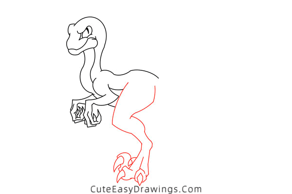 how to draw a velociraptor - www.cuteeasydrawings.com