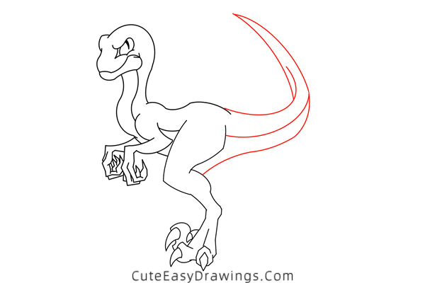 how to draw a velociraptor - www.cuteeasydrawings.com