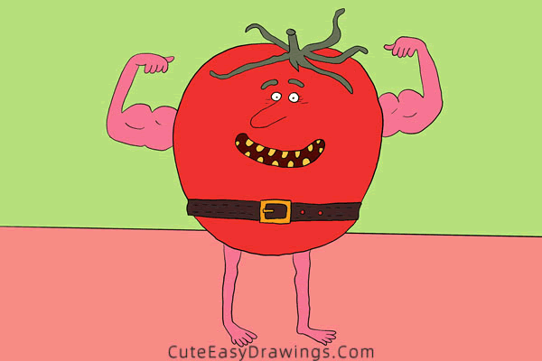 how to draw a tomato - www.cuteeasydrawings.com