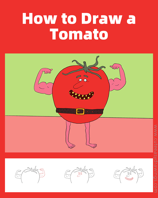 how to draw a tomato - www.cuteeasydrawings.com