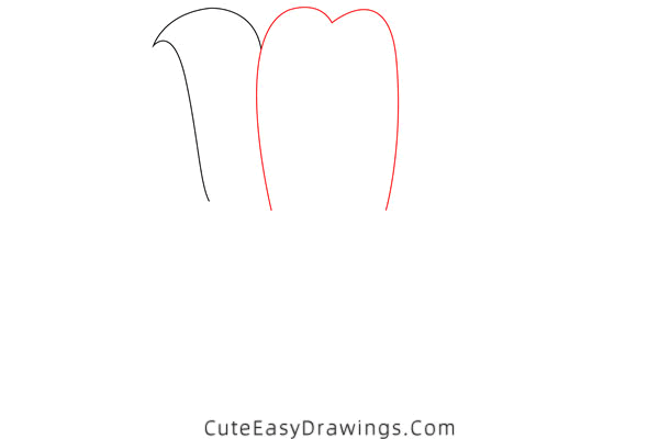 how to draw a tulip - www.cuteeasydrawings.com