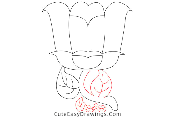 how to draw a tulip - www.cuteeasydrawings.com