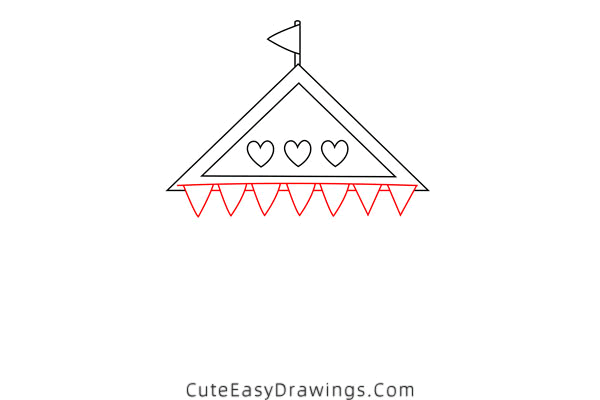 how to draw a beach hut - www.cuteeasydrawings.com