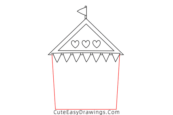 how to draw a beach hut - www.cuteeasydrawings.com