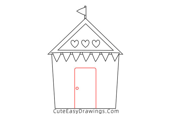 how to draw a beach hut - www.cuteeasydrawings.com