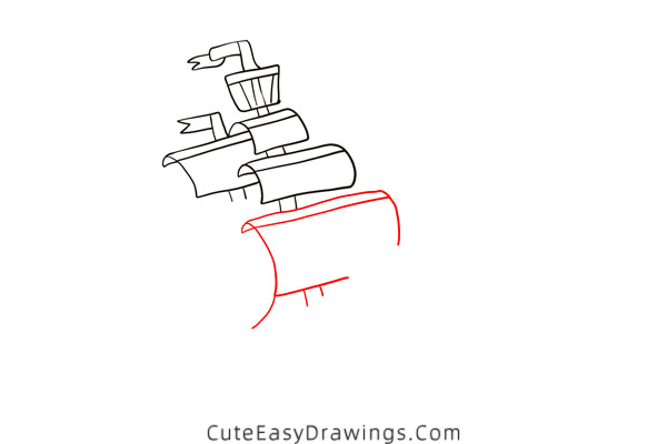 how to draw a sailing ship - www.cuteeasydrawings.com