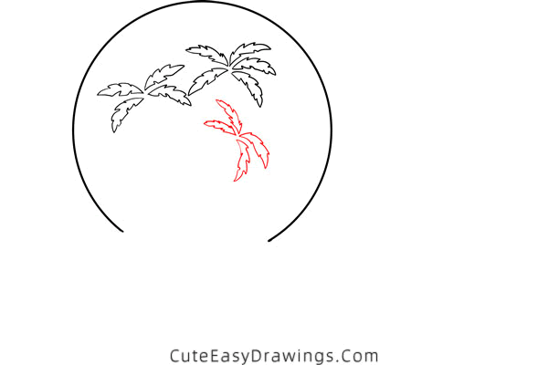 how to draw an island - www.cuteeasydrawings.com