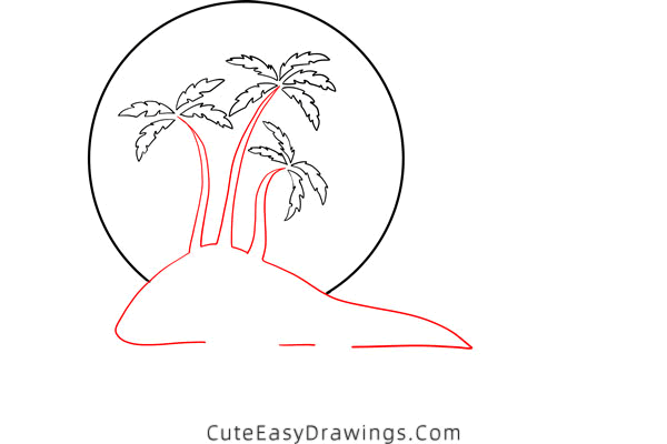 how to draw an island - www.cuteeasydrawings.com