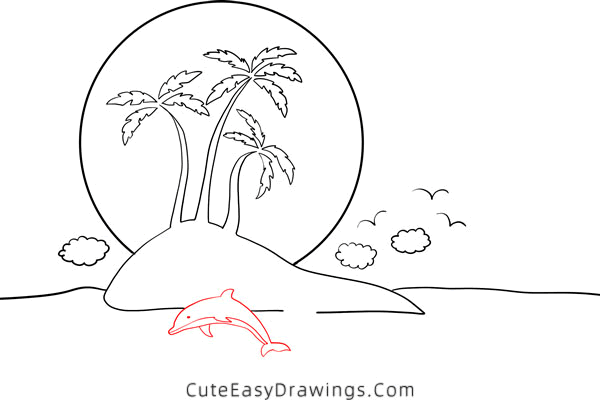 how to draw an island - www.cuteeasydrawings.com