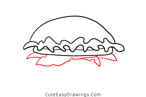 how to draw a hamburger - www.cuteeasydrawings.com