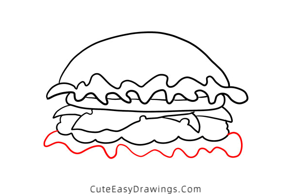 how to draw a hamburger - www.cuteeasydrawings.com