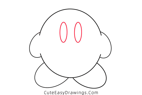 how to draw kirby - www.cuteeasydrawings.com