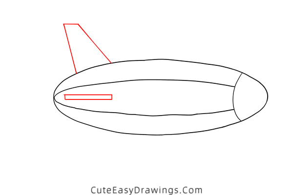 how to draw an airship - www.cuteeasydrawings.com