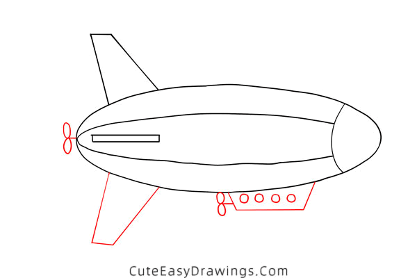 how to draw an airship - www.cuteeasydrawings.com