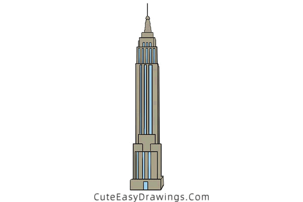 how to draw the empire state building - www.cuteeasydrawings.com