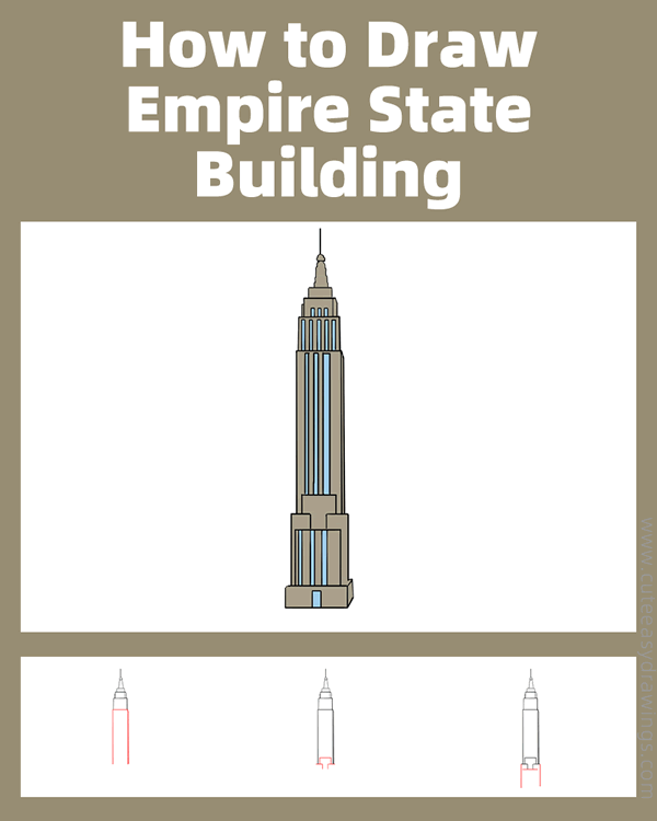 how to draw the empire state building - www.cuteeasydrawings.com