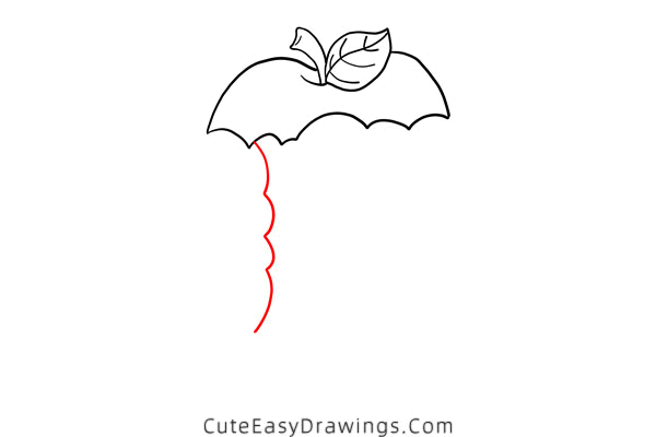 how to draw an apple core - www.cuteeasydrawings.com