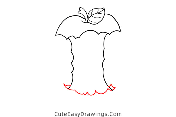 how to draw an apple core - www.cuteeasydrawings.com