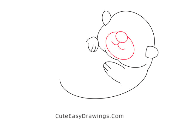 how to draw a sea otter - www.cuteeasydrawings.com