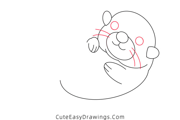 how to draw a sea otter - www.cuteeasydrawings.com