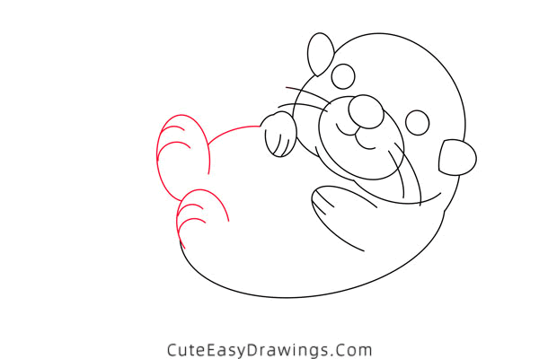 how to draw a sea otter - www.cuteeasydrawings.com