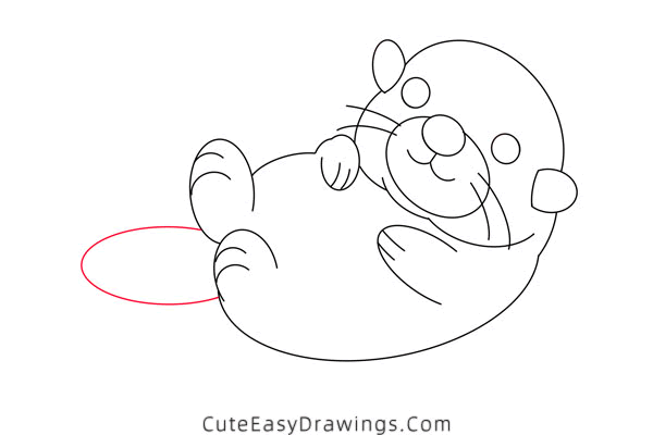 how to draw a sea otter - www.cuteeasydrawings.com