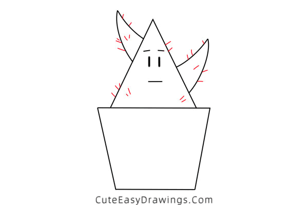 how to draw a cactus in a pot - www.cuteeasydrawings.com