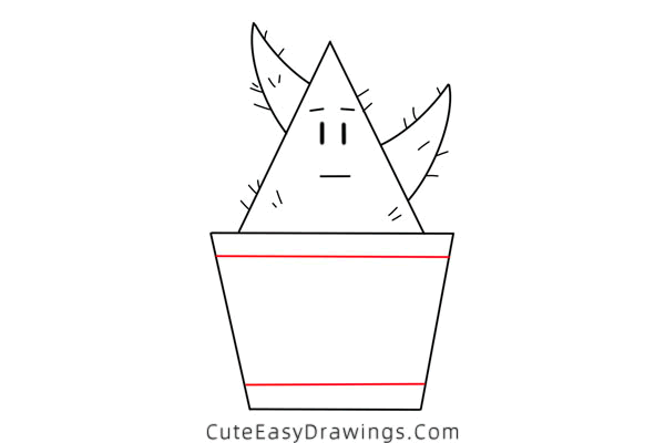 how to draw a cactus in a pot - www.cuteeasydrawings.com