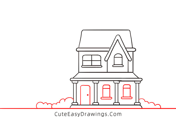 how to draw a house - www.cuteeasydrawings.com