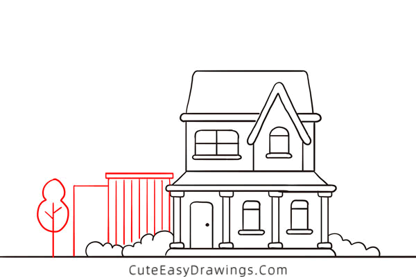 how to draw a house - www.cuteeasydrawings.com