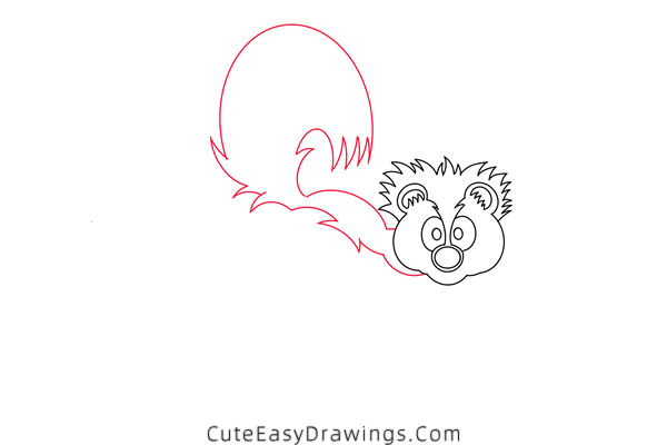 how to draw a skunk - www.cuteeasydrawings.com