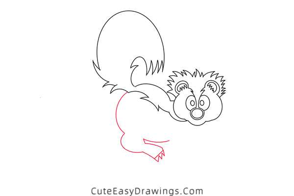 how to draw a skunk - www.cuteeasydrawings.com