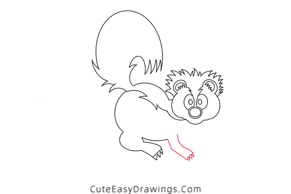 how to draw a skunk - www.cuteeasydrawings.com