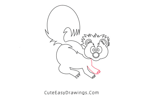 how to draw a skunk - www.cuteeasydrawings.com