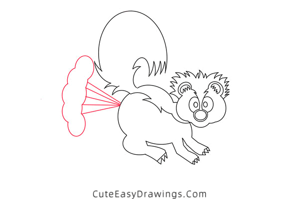 how to draw a skunk - www.cuteeasydrawings.com