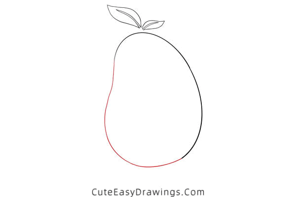 how to draw a mango - www.cuteeasydrawings.com