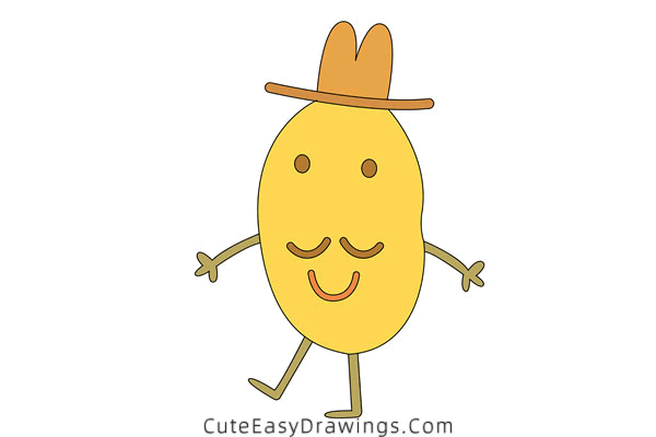 how to draw mr potato from peppa pig - www.cuteeasydrawings.com