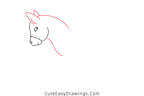 how to draw a donkey - www.cuteeasydrawings.com