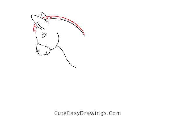 how to draw a donkey - www.cuteeasydrawings.com