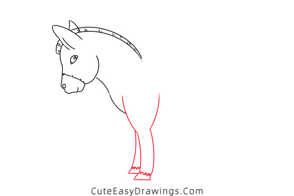 how to draw a donkey - www.cuteeasydrawings.com