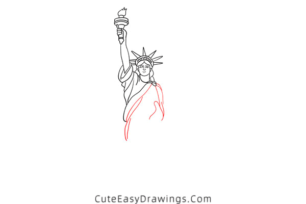 how to draw the statue of liberty - www.cuteeasydrawings.com