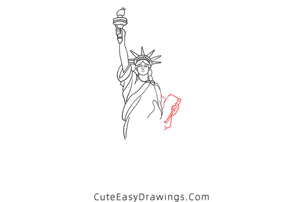 how to draw the statue of liberty - www.cuteeasydrawings.com