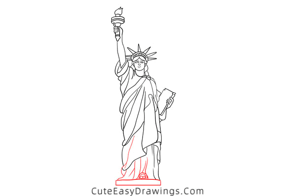 how to draw the statue of liberty - www.cuteeasydrawings.com