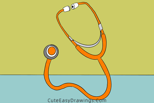 how to draw a stethoscope - www.cuteeasydrawings.com