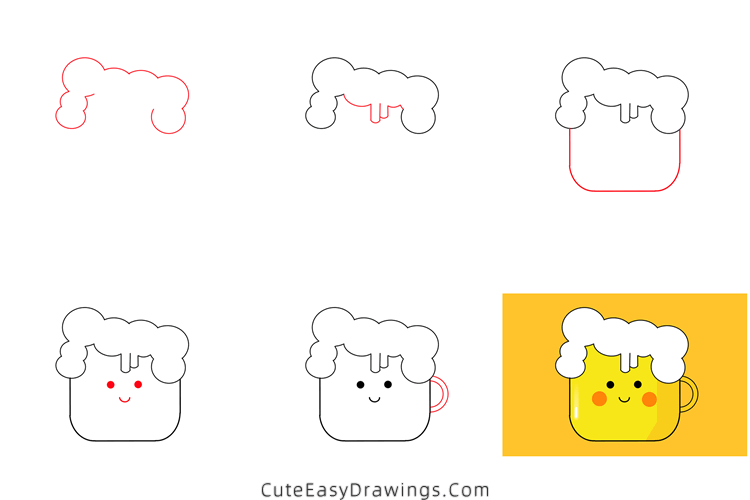 how to draw a glass of beer - www.cuteeasydrawings.com